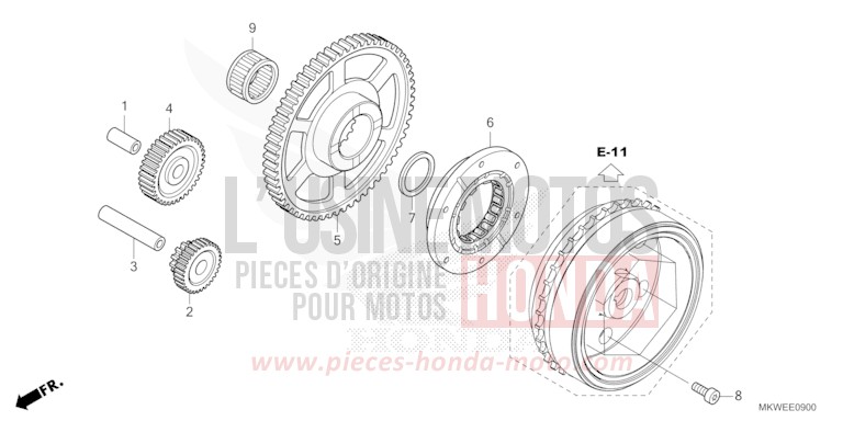 EMBRAYAGE DE DEMARRAGE de NC750X "Méca" MAT PEARL GLARE WHITE (NHB54) 2025